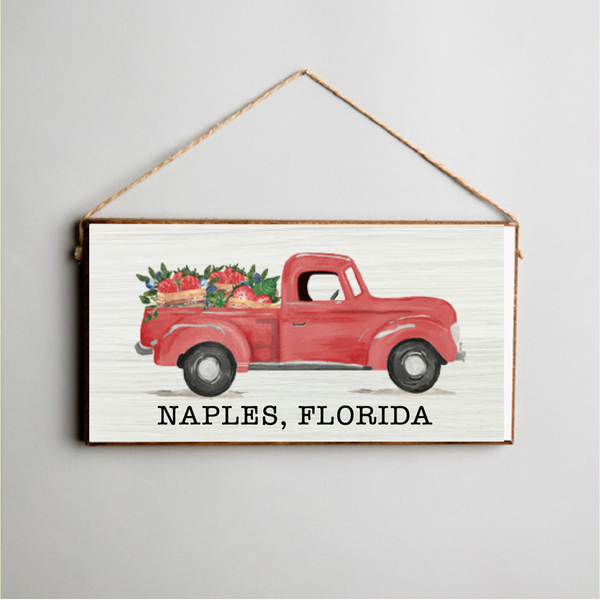 Personalized Berries Truck Twine Sign