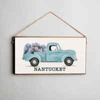Personalized Hydrangea Truck Twine Sign