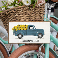 Personalized Sunflower Truck Twine Sign