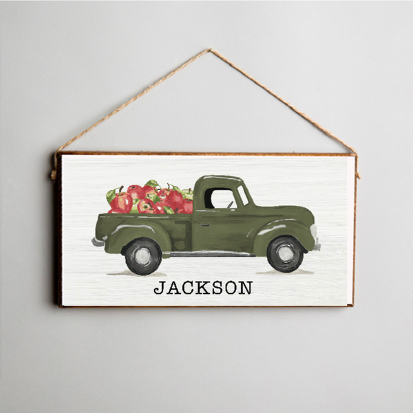 Personalized Apple Truck Twine Sign