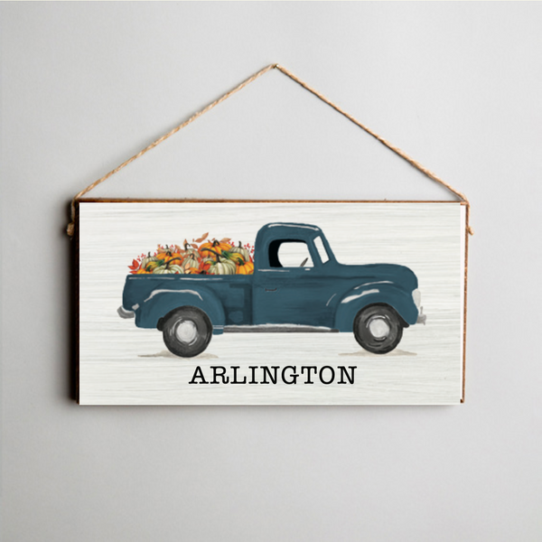 Personalized Fall Truck Twine Sign