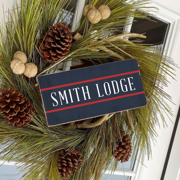 Personalized Navy/Red Twine Sign