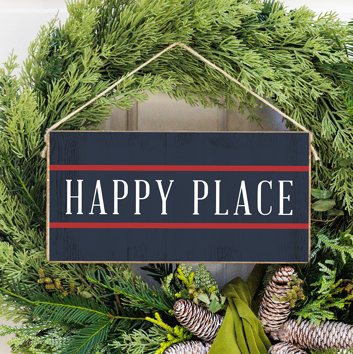 Personalized Navy/Red Twine Sign