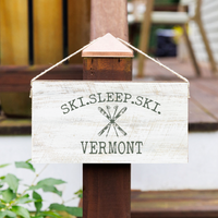 Personalized Ski Sleep Ski Twine Sign