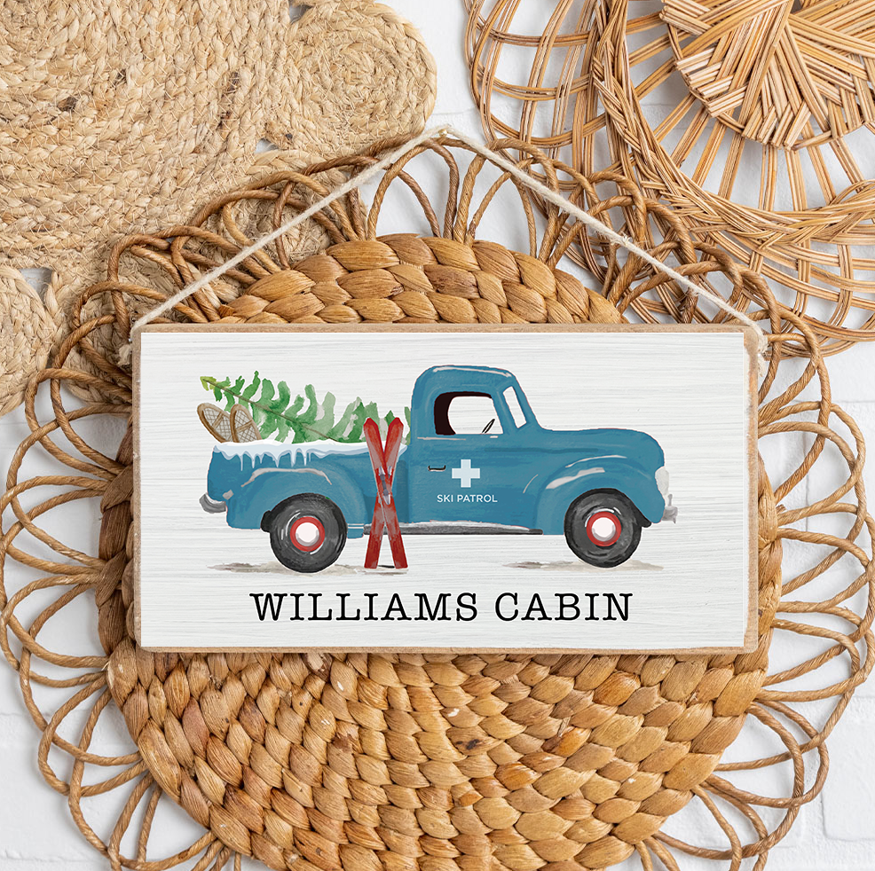 Personalized Ski Patrol Truck Twine Sign