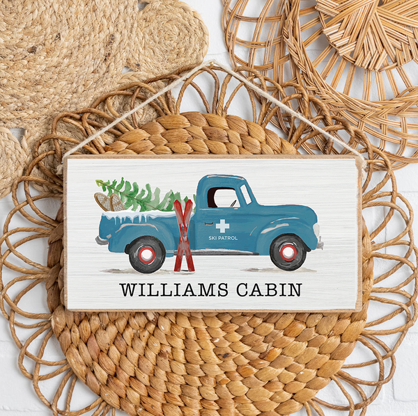 Personalized Ski Patrol Truck Twine Sign