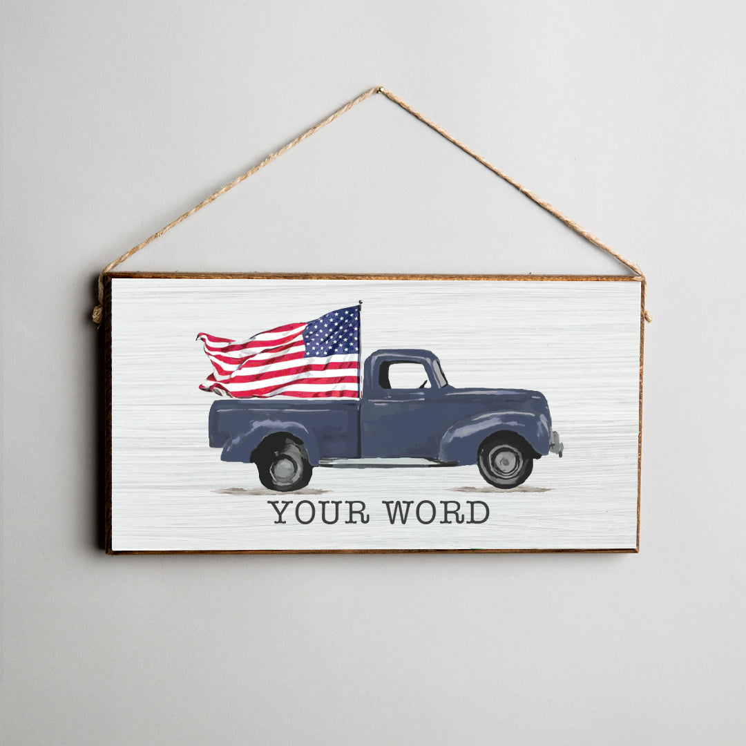 Personalized Welcome Flag Truck Twine Sign