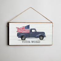 Personalized Welcome Flag Truck Twine Sign