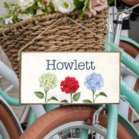 Personalized Welcome Patriotic Hydrangeas Twine Sign