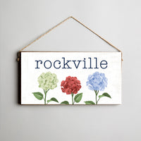 Personalized Welcome Patriotic Hydrangeas Twine Sign