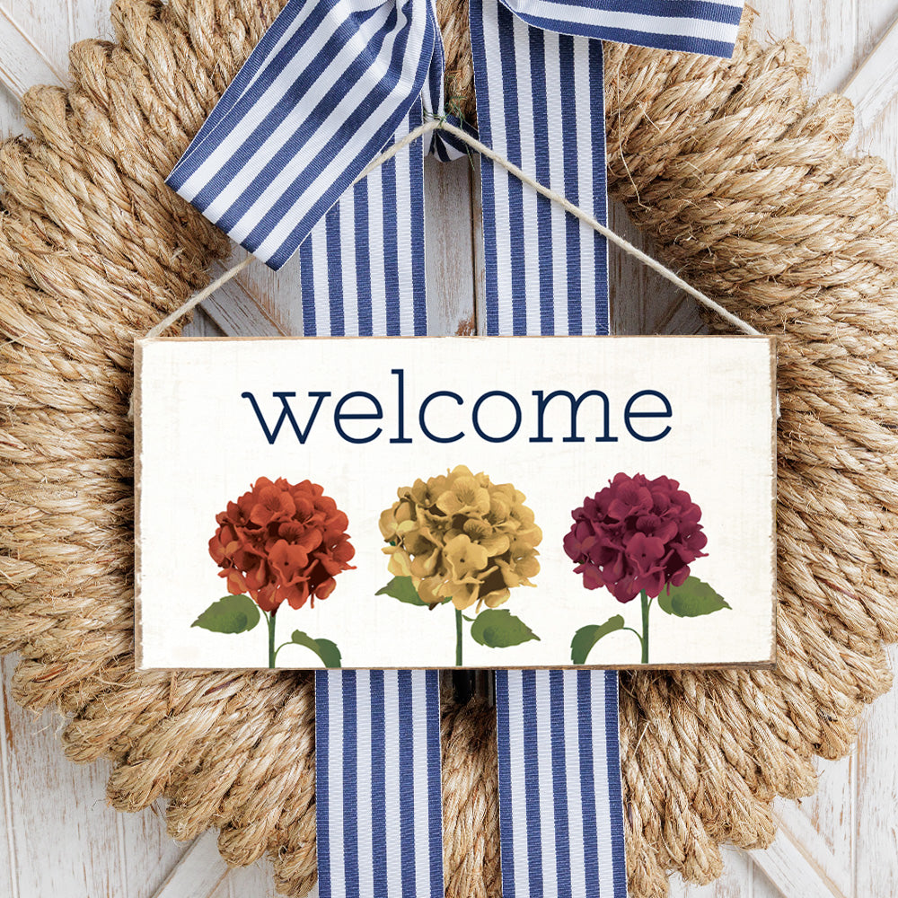 Fall Hydrangea Twine Sign