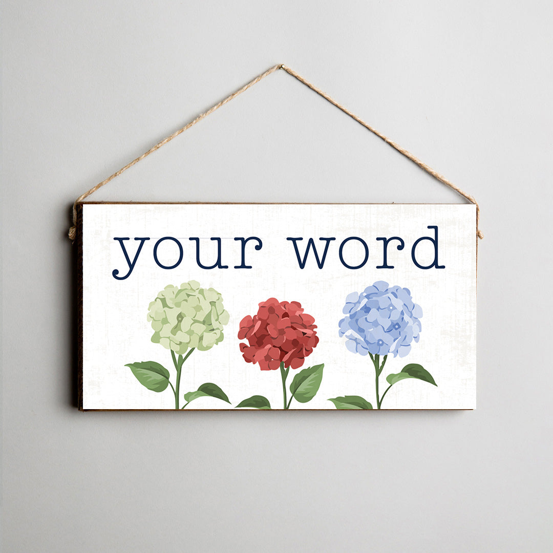 Personalized Welcome Patriotic Hydrangeas Twine Sign