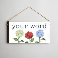 Personalized Welcome Patriotic Hydrangeas Twine Sign