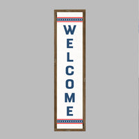 Americana Stripes Welcome Barn Wood Sign