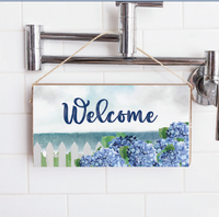 Welcome Hydrangea Dreams Twine Sign