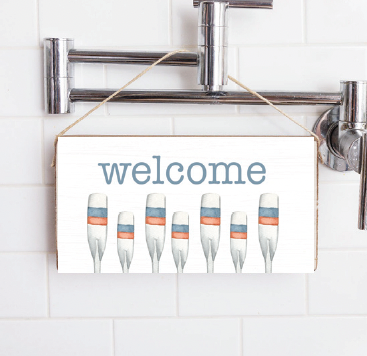 Welcome Oars Twine Sign