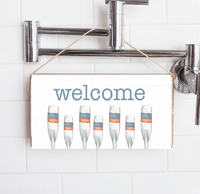 Welcome Oars Twine Sign