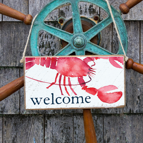 Welcome Lobster Twine Sign