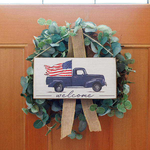 Welcome Flag Truck Twine Sign